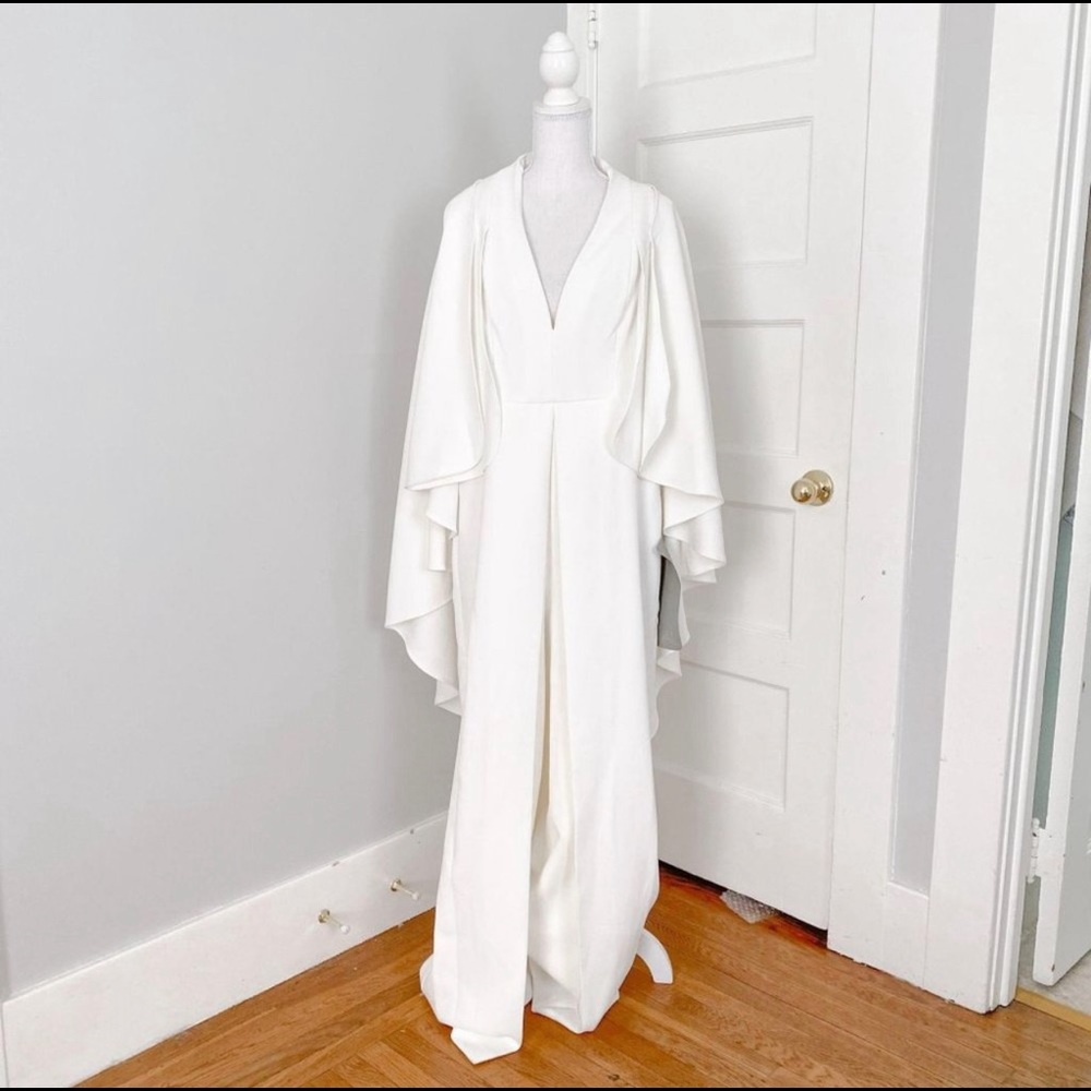 ASOS White Cape Sleeve Jumpsuit